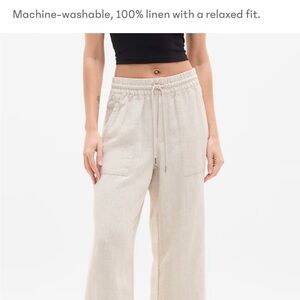 Athleta Linen Drawstring Wide-Leg Pants